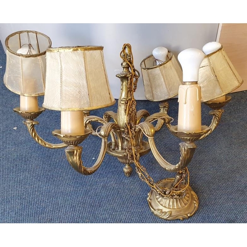 559 - Fine Quality French Cast Brass Six Branch Light Fitting