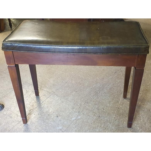 589 - Nice Quality Leather Top Piano Stool  - 29 x 17 x 23