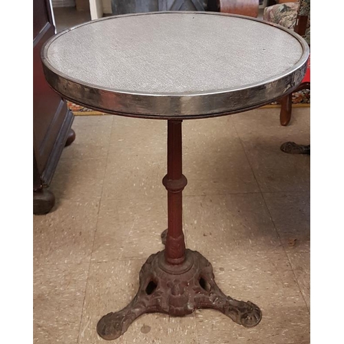 594 - Victorian Cast Iron Base Bistro Table - diameter 20ins, 28ins tall