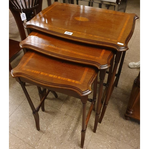 548 - Nest of Three Mahogany Inlaid Tables