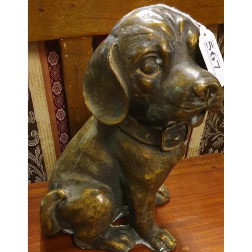 567 - Bronze Figure of a Dog