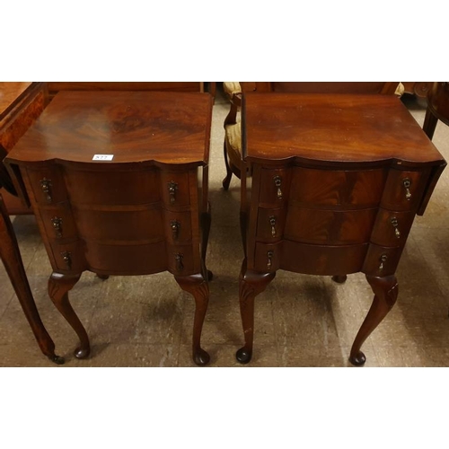 577 - Pair of Mahogany Drop Leaf 3-Drawer Side Cabinets - 26 x 27ins tall