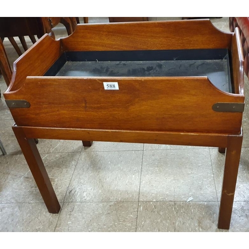 588 - Mahogany Butler's Tray on Stand - 26.5 x 17 x 23