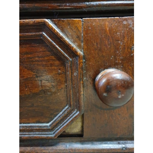 596 - English 18th Century Solid Oak Chest of Four Drawers - 38.5 x 22 x 36ins