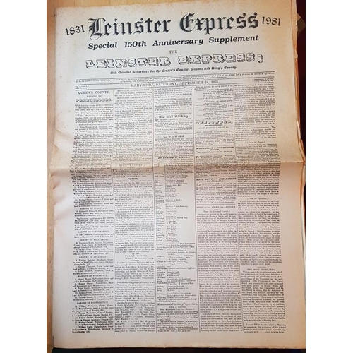 10 - 150th Anniversary Special The Leinster Express …facsimile copies of 1831 and 1892 with copy o... 