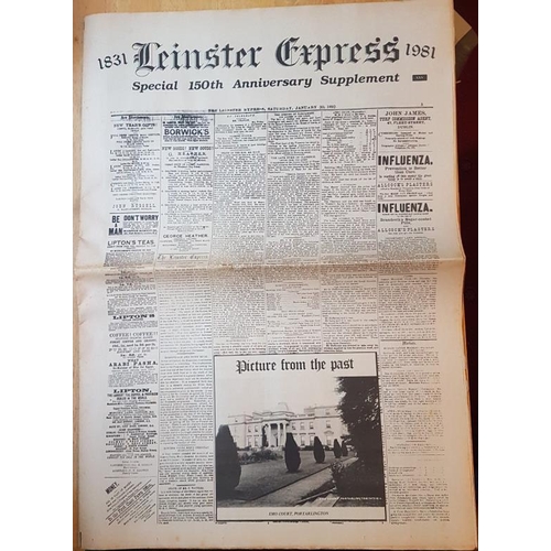 10 - 150th Anniversary Special The Leinster Express …facsimile copies of 1831 and 1892 with copy o... 