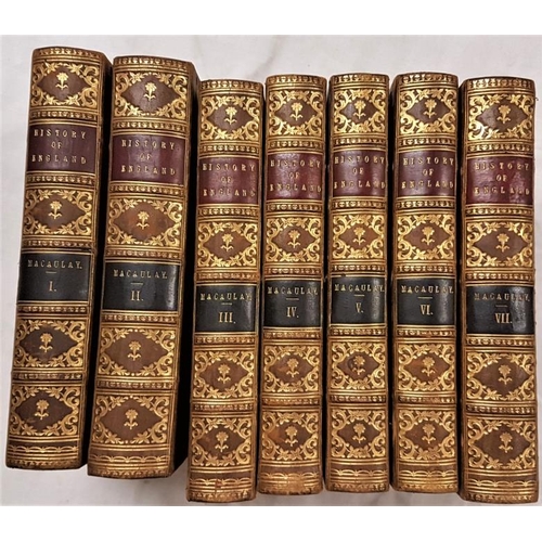 34 - Macaulay, Lord The History of England. Trinity College Prize. Seven volumes, 1858, attractive set... 