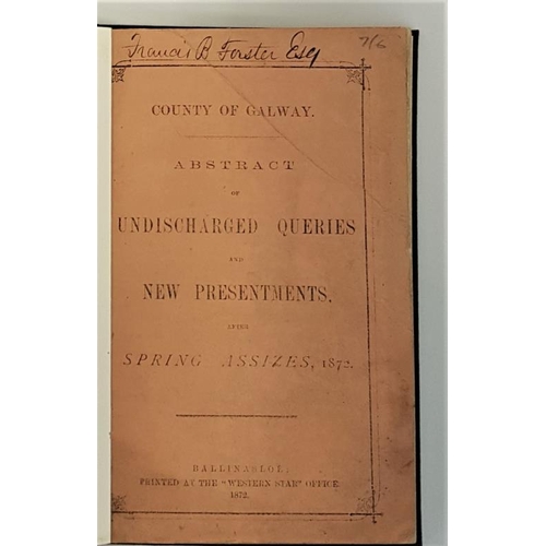 47 - [Ballinasloe Printing]County of Galway. Abstract of Undischarged Queries and New Presentments after ... 