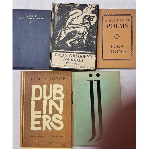 57 - Joyce, James. Ulysses 1946 U.S. edition; Dubliners. Pound, Ezra. A Selection of Poems. A.E. Vale and... 