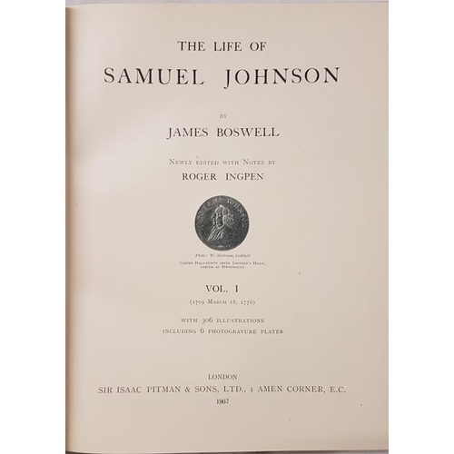 89 - Boswell, James. The Life of Samuel Johnson. Newly edited with notes by Roger Ingpen. Two volumes. Be... 