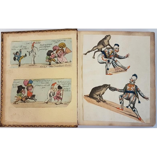 107 - Folio scrap book “Amelia Bates” 1835 on cover. Gilt morocco binding with numerous fine c... 