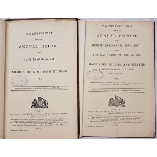 108 - Register for Marriages, Birth and Deaths, 1884 1885, Two Volumes.