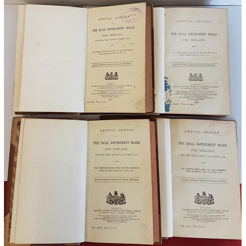 116 - Annual Report of the Local Government Board, Ireland 1899/1902. Folding tables. Fine half calf (4)... 