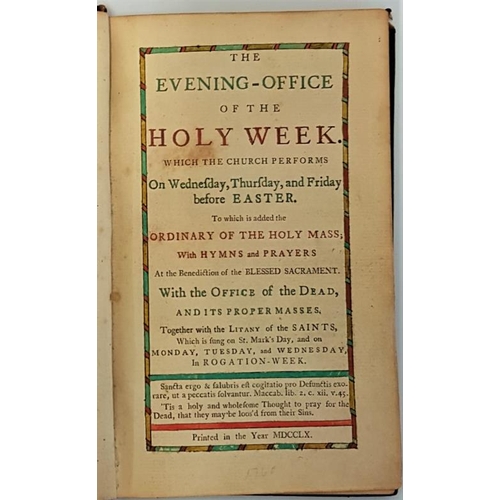 156 - [Tooled Binding]. The Evening-Office of the Holy Week which the Church Performs. Printed in the Year... 