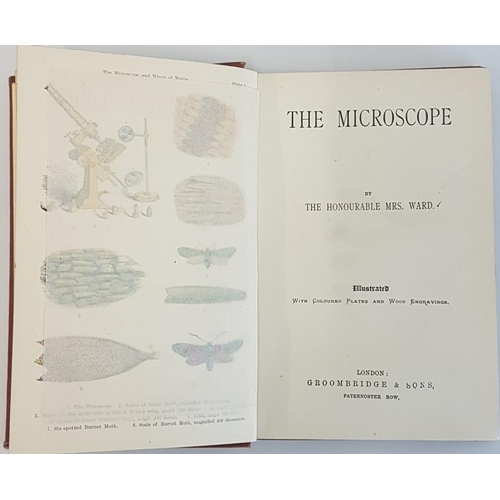 183 - Honorable Mrs Ward 'The Microscope' C. 1885. Coloured plates. Original gilt cloth. Author related to... 