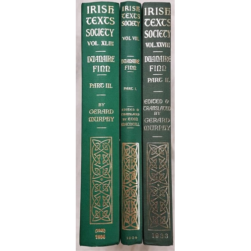 596 - Murphy, Gerard. Duanaire Finn. Three volumes, 1991, Irish Text Society