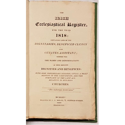 644 - Erck, John C. The Irish Ecclesiastical Register, 1818