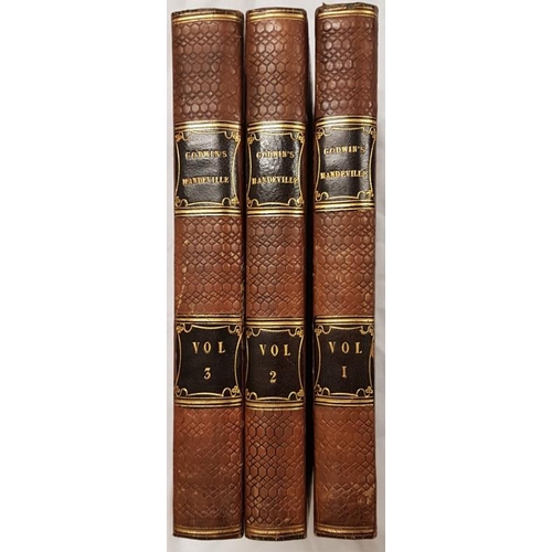 661 - Goodwin, William. Mandeville. Three volumes - 1817. Attractive Half Leather