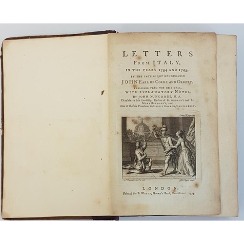 670 - John Boyle – Earl of Corke and Orrery. Letters From Italy. 1773. Calf. Scarce.