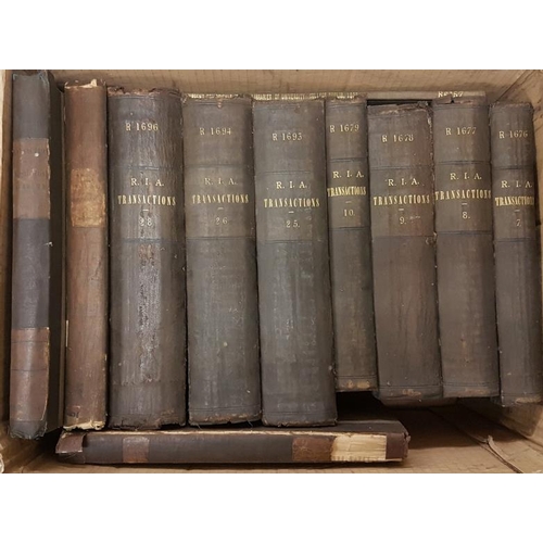 15 - Proceedings and Translations of the Royal Irish Academy - box of bound volumes