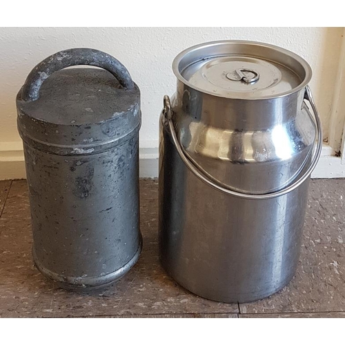 44 - Stainless Steel Milk Can and one other container