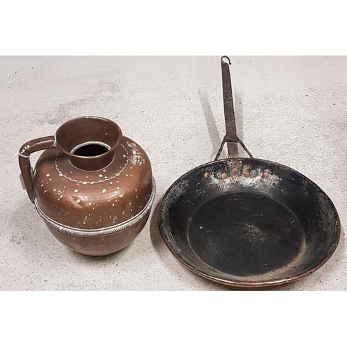 48 - 19th Century Copper Frying Pan and Copper Ewer