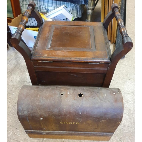50 - Singer Sewing Machine and an Edwardian Mahogany Commode