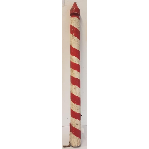 66 - Hand Painted Vintage Barber's Pole c. 41ins