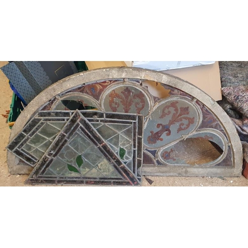 69 - Three Victorian Glass Panels