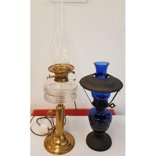 80 - Two Oil Lamps - one with electrified burner