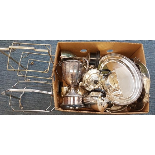 106 - Box of Mixed Silver Plated Items