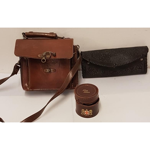 112 - Early 20th Century Dispatches Case, Spanish Tooled Leather Clutch Bag and a Leather Case