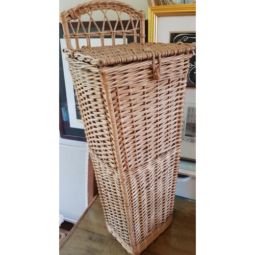114 - Vintage French Baguette Wicker Basket used as Umbrella Stand - 28ins high