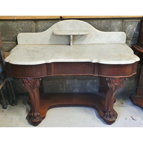 145 - Victorian Mahogany and Marble Top Washstand - 48 x 22.5 x 38ins