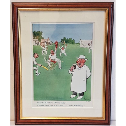 149 - Guinness Cricket Advertising Sign, frame c.13 x 15.5in
