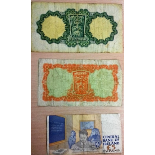 180 - Three Irish Banknotes - 10 Shillings 6.4.64; £1 Note 13.5.66; and 5 Punt Note 14.9.98