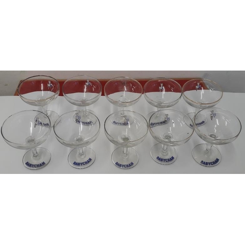191 - Collection of 10 Babycham Glasses