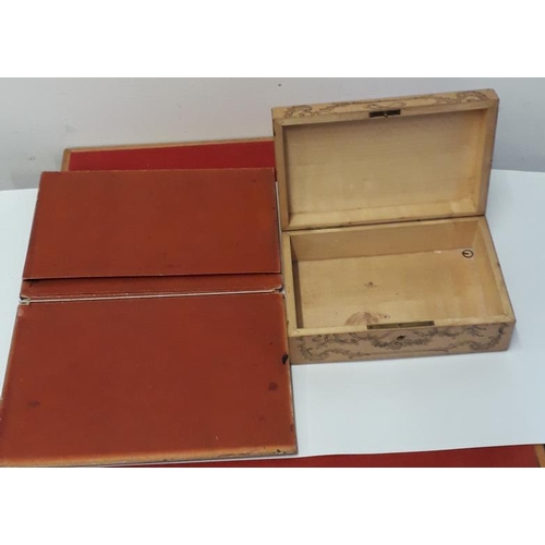 196 - Hand Carved Stationery Box and blotter