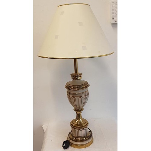 229 - Pair of Centre Urn Shape Table Lamps with gilt decoration c. 33ins - (with shades)