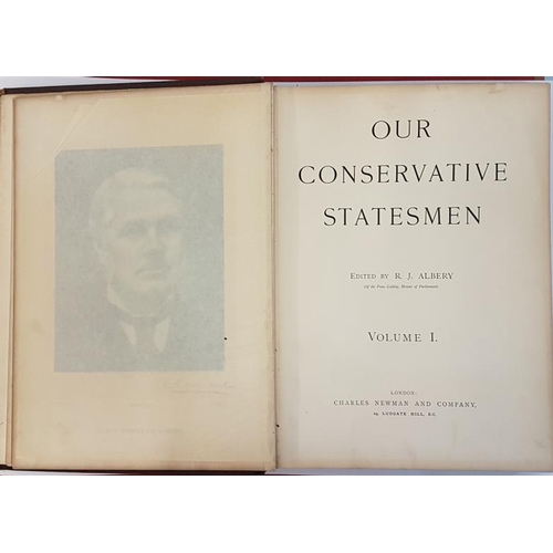 243 - R. J. Albery 'Our Conservative Statesmen' c. 1890. Folio. Photogravure portraits.