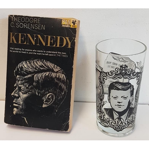 250 - JFK Memorabilia:  Book, Glass and 1/2 Dollar