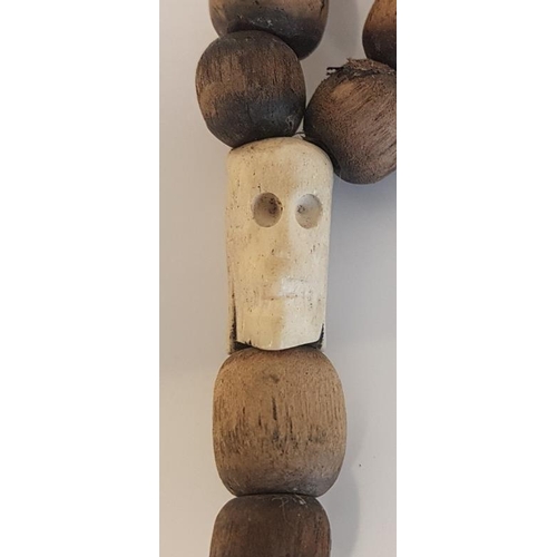 273 - Unusual Rosary Beads with Double Head Carvings