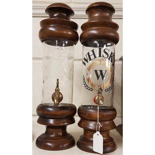 299 - Pair of Whiskey Dispensers with taps - 15ins tall