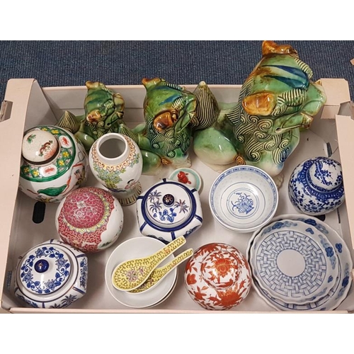 338 - Collection of Oriental Porcelain including a set of Figures, Ginger Jars, etc.