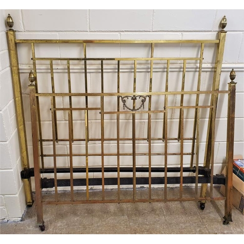 348 - Very Fine Quality Victorian Brass 5ft Double Bed Frame with side rails