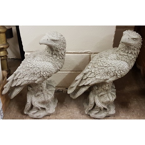 357 - Pair of Composite Stone Eagles