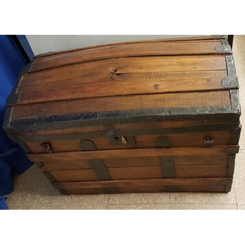 376 - Dome Top and Metal Bound Cabin Trunk - 33 x 20 x 24ins