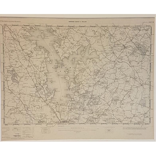 427 - Ordnance Survey of Ireland - Counties Roscommon, Longford & Westmeath c.1900, c.23 x 19in (mount... 