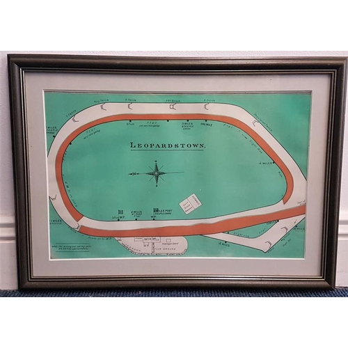 428 - Racing Atlas 1903 - Framed Diagram of Leopardstown Racecourse, frame c.19.5 x 14.5in