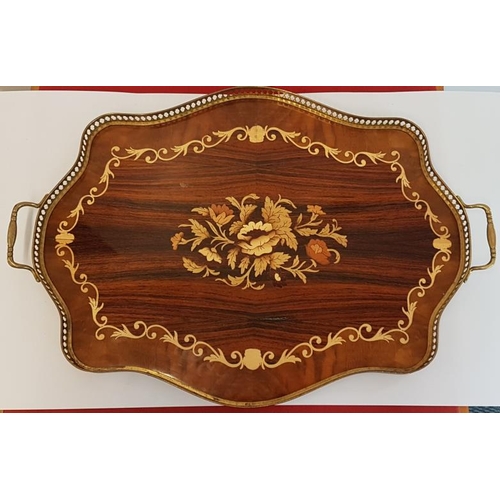 432 - Very Decorative Serving Tray with Gallery - 22.5ins long